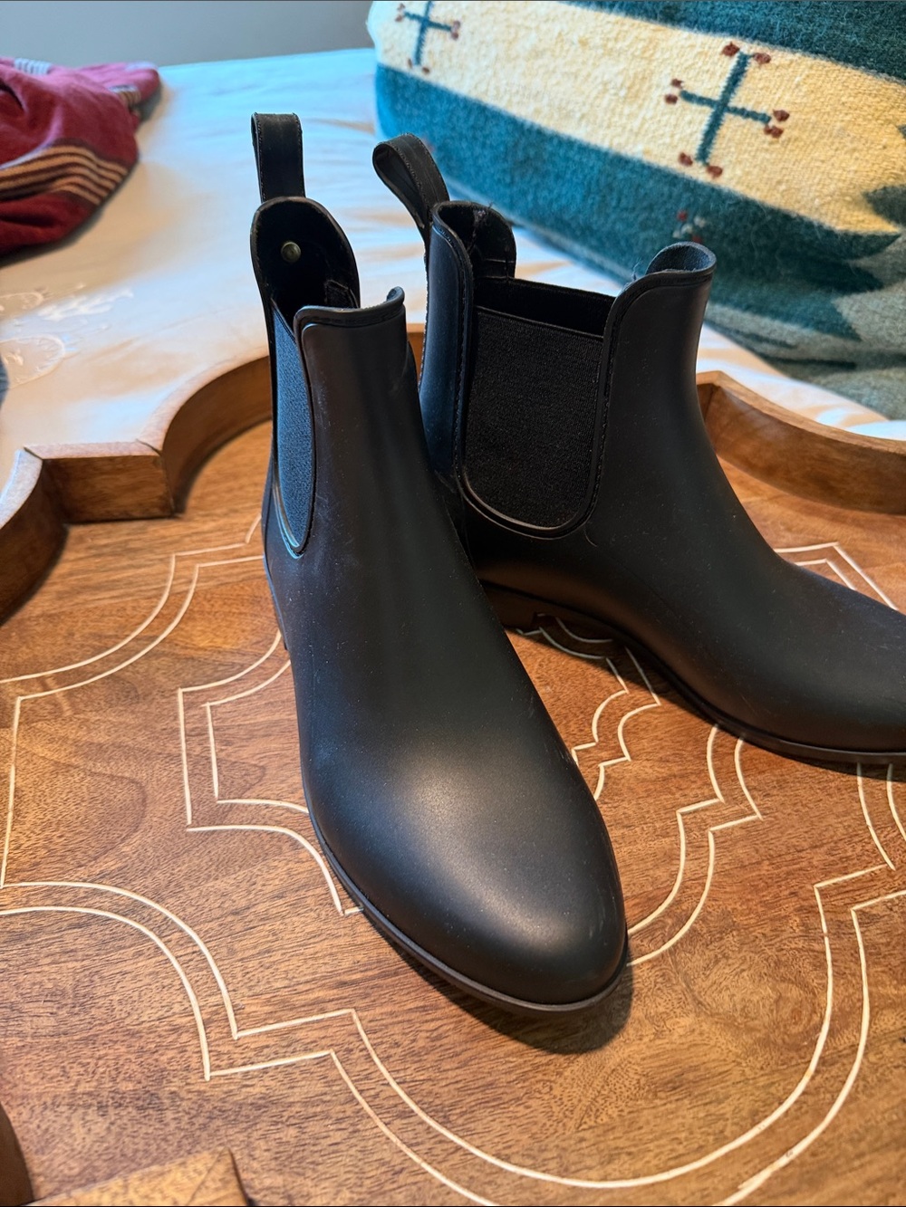 Sam Wdelman Black Chelsea Rain Boots - Sleek Slip-On Design
